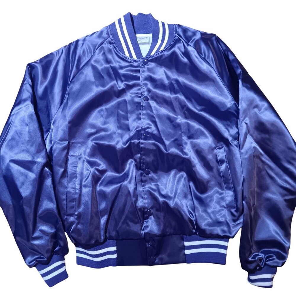 Vintage Satin Puffer Jacket New 1980's Auburn Sportswear Satin Varsity Purple